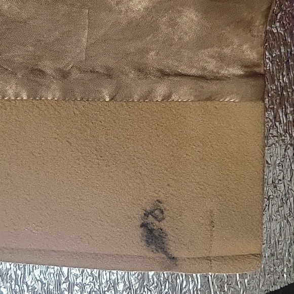 Vintage Menuetto Caramel Cream Cashmere Blend wool hooded Coat Measures L-XL - Picture 7 of 13